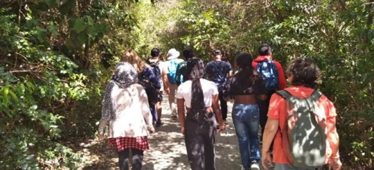 Settlement youth workers nature walk