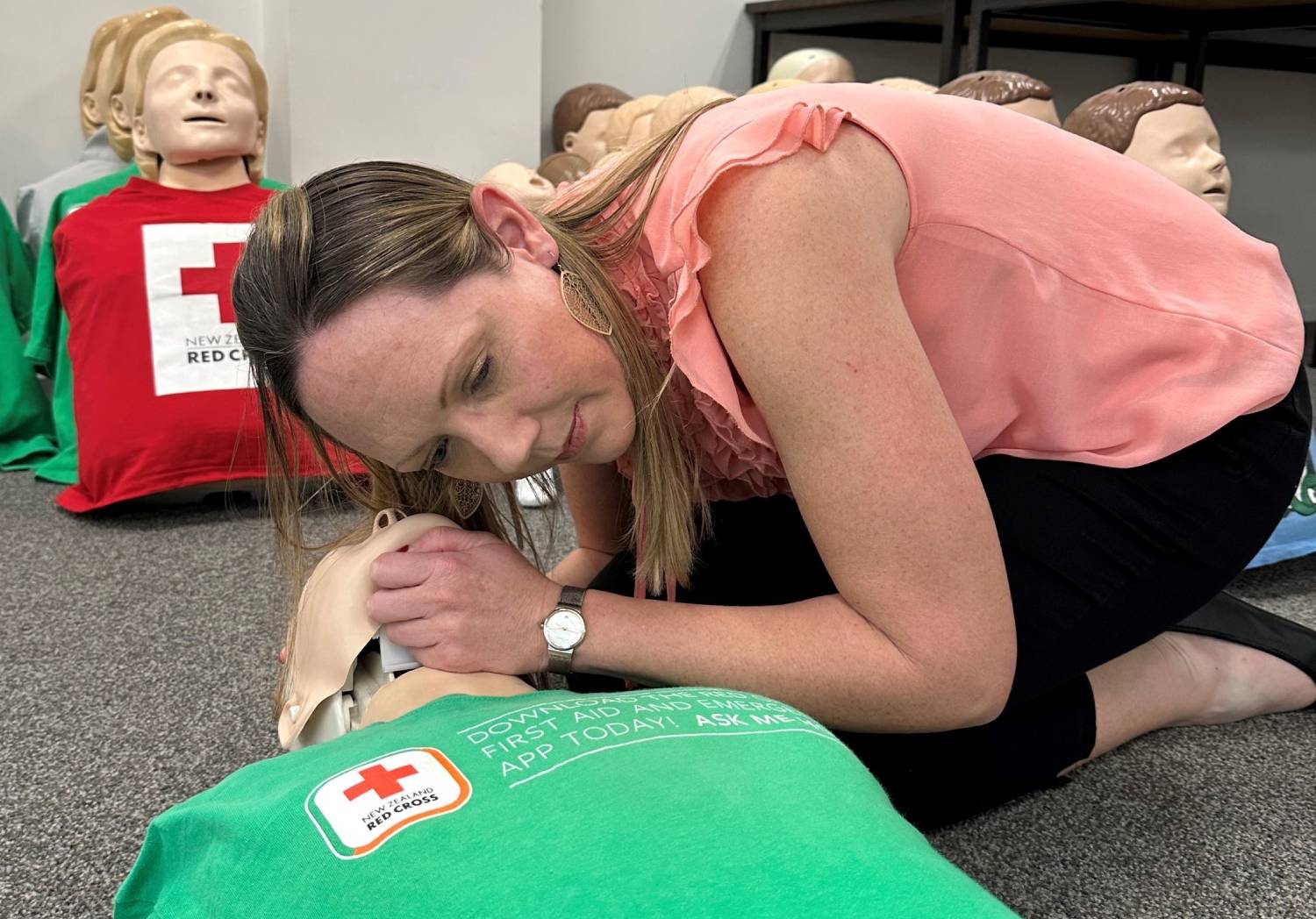 Jaimee Astle in first aid training