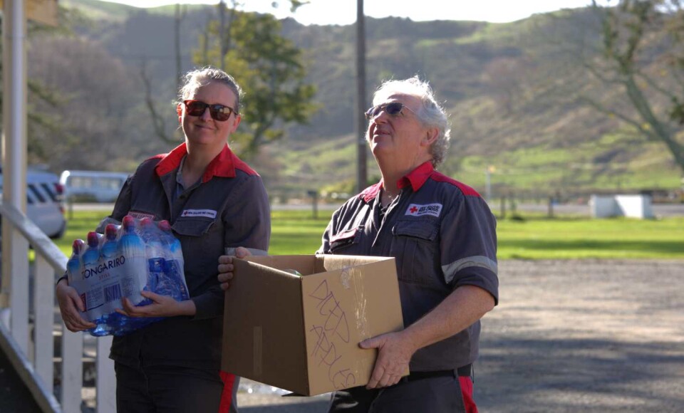 Krystal Boyes and Nick Webb unload supplies in Wairoa after 2024 floods - P6A5940