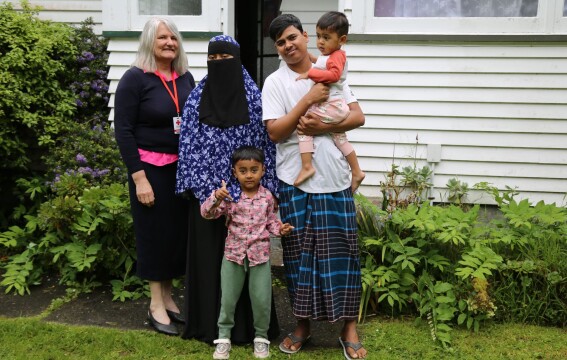 RSV Rose Osburne and refugee family Palmerston North