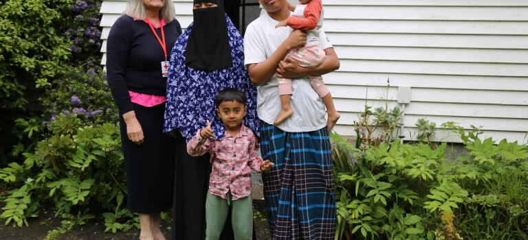 RSV Rose Osburne and refugee family Palmerston North